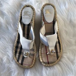 Authentic Burberry Nova Check Espadrille Wedges